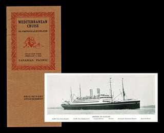 Item #4749 [CPR - New York] 1925 Mediterranean Cruise S.S. Empress of Scotland - Preliminary...