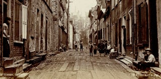 Item #4784 Two c. 1890 Albumen Photographs of Little Champlain Street in Quebec City. William...