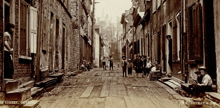 Item #4784 Two c. 1890 Albumen Photographs of Little Champlain Street in Quebec City. William Notman, Son and Unknown Photographer, Son, Unknown Photographer.