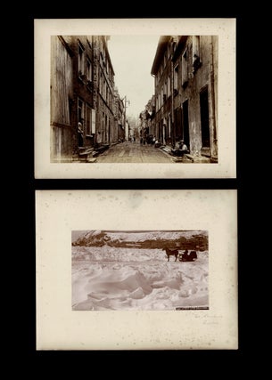 Two c. 1890 Albumen Photographs of Little Champlain Street in Quebec City