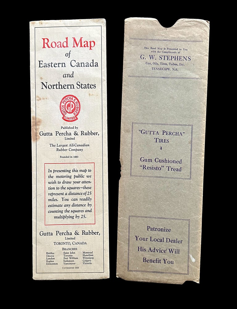 Item #4801 [Gutta Percha Tires] 1929 Road Map of Eastern Canada & Northern States. Department of Interior Natural Resources Intelligence Service, Canada, Ottawa.