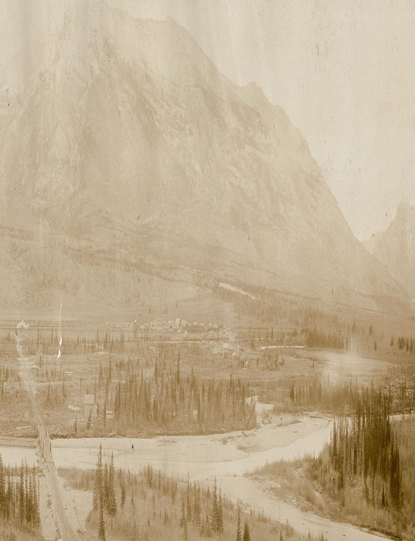 Item #4823 [Rockies] 1895 Bird's-Eye View of Canmore & Bow Valley from Cochrane Coal Mine. Norman CAPLE.