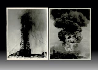 Item #4855 [Alberta Oilfield] 1948 Photos of Atlantic No. 3 Oil Well Blowing Wild. William KENSIT