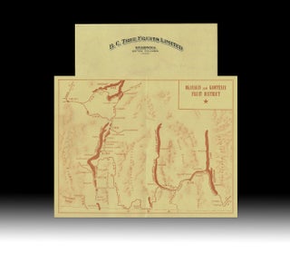 Item #4893 [Mapback Letterhead] Map of Okanagan and Kootenay Tree Fruit Districts. B C. Tree...