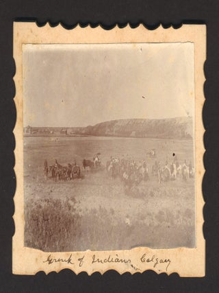 Prairies] 1895 Photo "Group of Indians" near Calgary. Unknown Photographer.