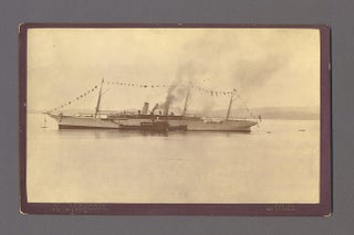 Maynard 1891 Photo of CPR Steamship 'Empress of India' Maiden Voyage in Victoria Harbor