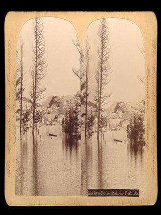 [Rockies] 2-Stereoviews of Frank, Alberta in 1903