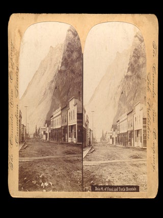 [Rockies] 2-Stereoviews of Frank, Alberta in 1903