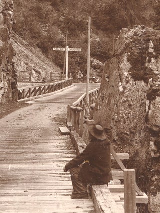 (CPR) 1886 Photo of Wagon Road Along the Fraser River Near Yale & Railway Crossing
