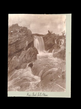 (CPR) 1886 Photo of Wagon Road Along the Fraser River Near Yale & Railway Crossing
