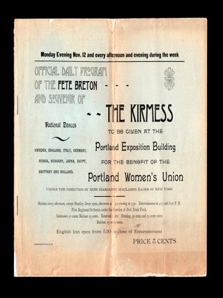 Portland Woman's Union 1894 Program & Souvenir of. The Portland Woman's Union.