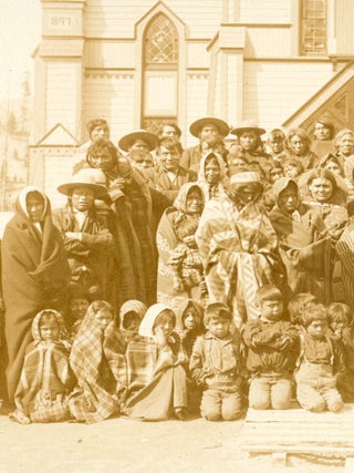 [Ktunaxa Nation] Photo of Kootenay Indians at St. Eugene Mission w. Father Coccola