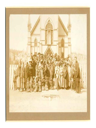 [Ktunaxa Nation] Photo of Kootenay Indians at St. Eugene Mission w. Father Coccola