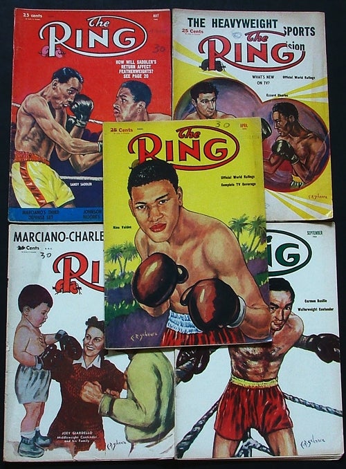 Item #954 The Ring. World's Foremost Boxing Magazine: April, May, July, August, September 1954 (five issues). Na Fleischer, haniel.