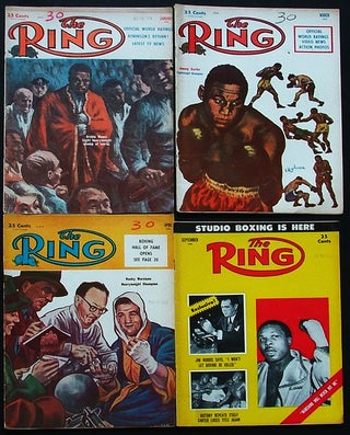 Item #955 The Ring. World's Foremost Boxing Magazine: (four issues) January, March, April,...
