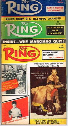 Item #972 The Ring. World's Foremost Boxing Magazine: (three issues) March, April, July 1956. Na...